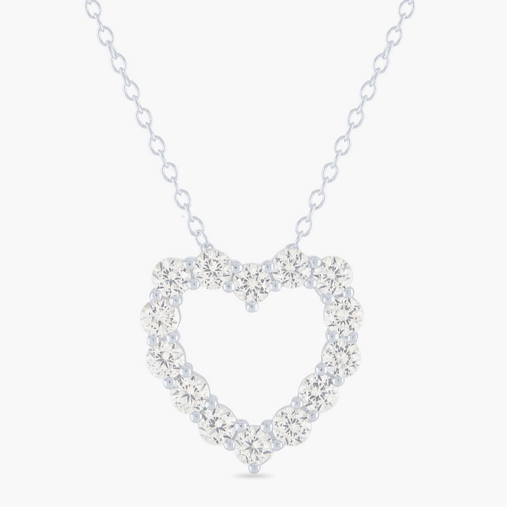 STERLING SILVER AND WHITE SAPPHIRE HEART NECKLACE!!!